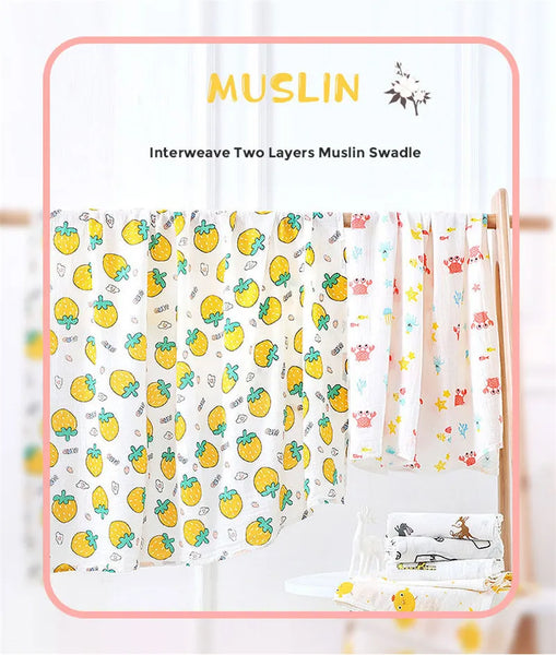 29 Styles of Super Soft Cotton Muslin Baby Swaddle Blankets - 43x43inch