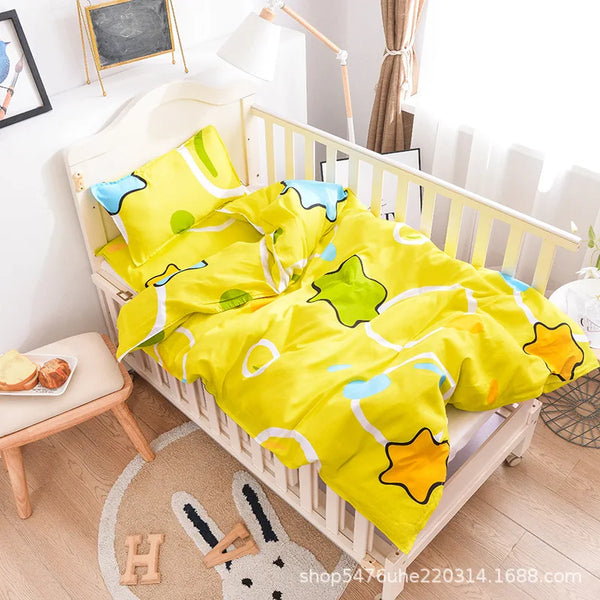 3pcs Nursery Duvet Cover Crib Linen Set Without Filler - Unisex