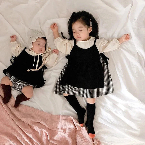 Cute Baby Toddler Girl 2PC Dress Set with Bodysuit