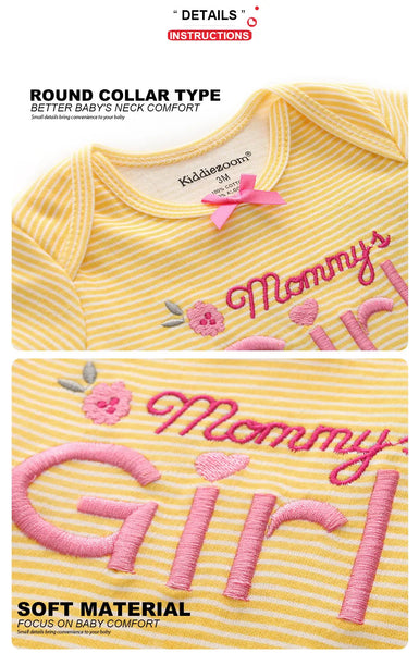 6Pcs Cotton Jumpsuits for Babies and Toddler Girls Spring and Summer