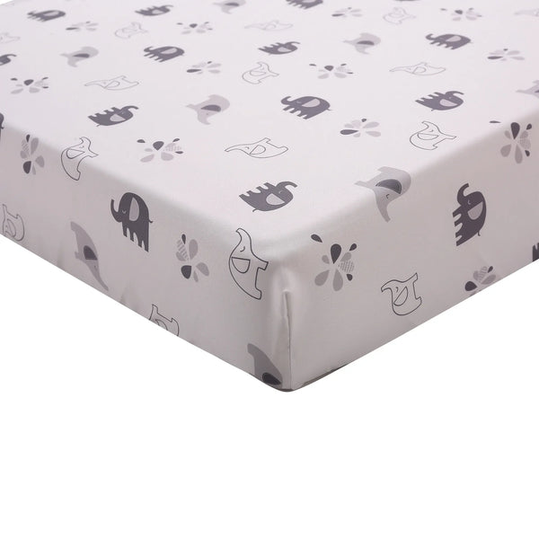 4pcs Unisex Baby Crib Bedding Set with Quilt, Crib Sheet, Crib Skirt, Pillowcase