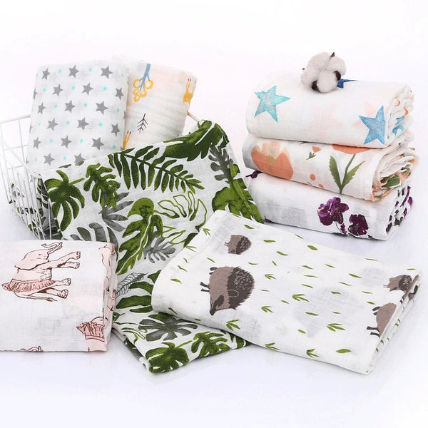 29 Styles of Super Soft Cotton Muslin Baby Swaddle Blankets - 43x43inch