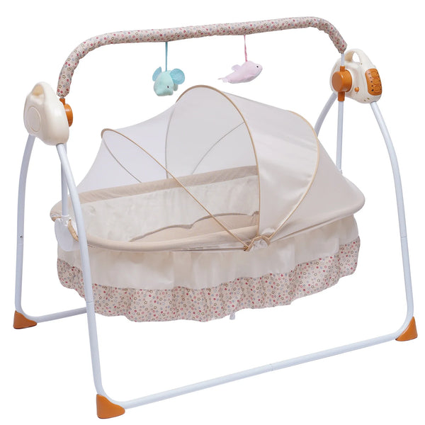 Automated Baby Swing (With Timer+Bluetooth Music+Mat+Pillow+Remote 5 Gears Adjustable)