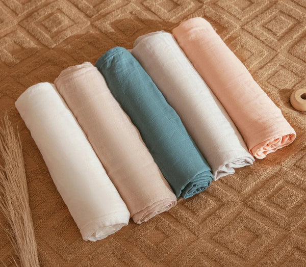Summer Breathable Bamboo Cotton Multipurpose Swaddle Blankets 120*120cm / 47.25x47.25inch