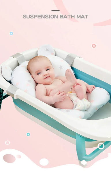 Baby Shower Bath Tub Pad, Non-Slip Newborn Bathtub Cushion Mat