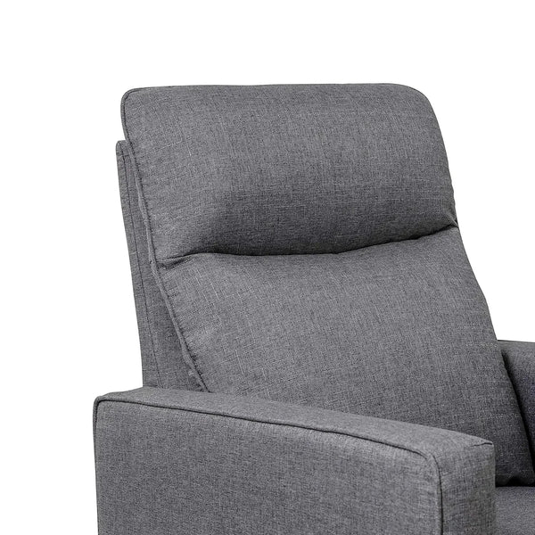 Polyester Pillow-back Swivel Glider in Shadow Grey CertiPUR-US Certified