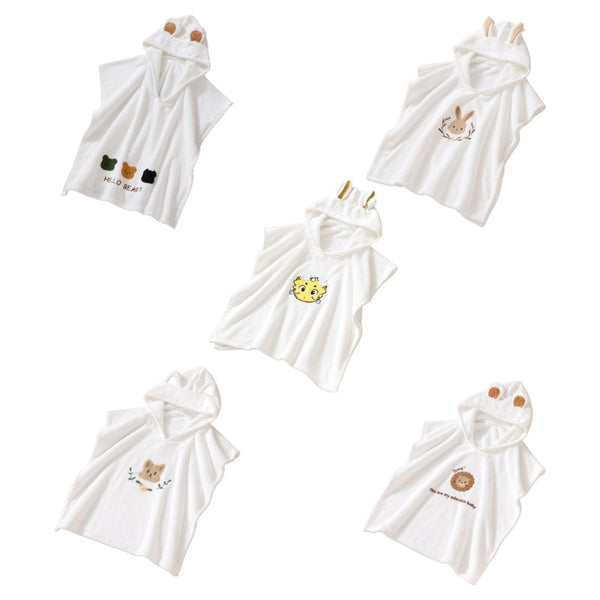 Baby Robe Cartoon Hoodies Rabbit Cloak, Kids Soft Bathrobe Pajamas