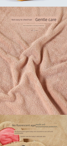 Thick Coral Fleece Hooded Bath Towel for Kids