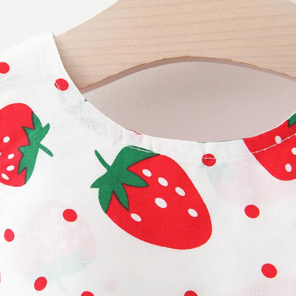 Infant Baby Girl Dress and Hat Set - 0-3M Cotton Dress