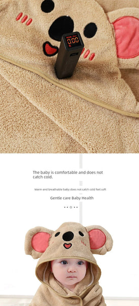 Thick Coral Fleece Hooded Bath Towel for Kids
