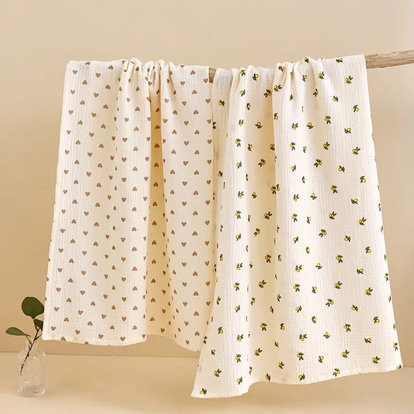 Cotton Muslin Dual Layer Multipurpose Baby Swaddle Blankets - 39.37x39.37inch