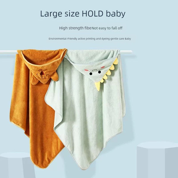 Thick Coral Fleece Hooded Bath Towel for Kids