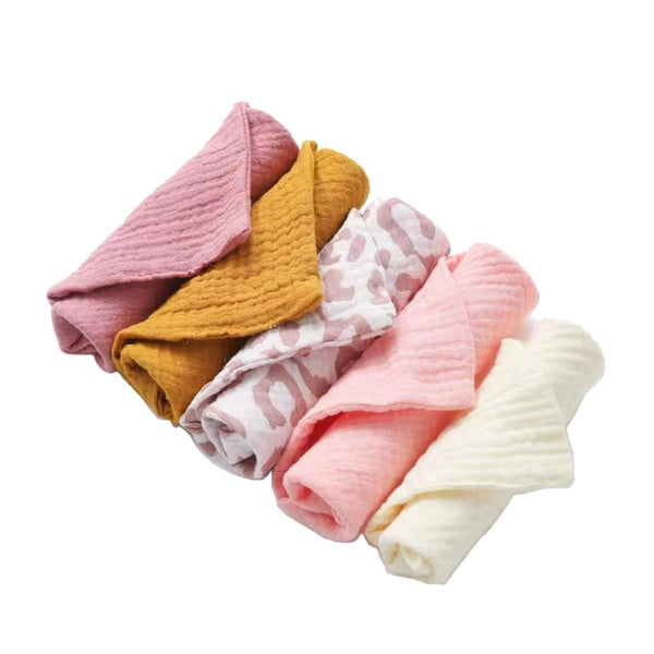 5Pcs Baby Lamby Muslin Burp Cloths