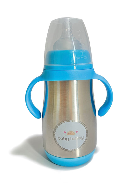 Baby Lamby Stainless Steel Baby Bottles - Environmentally-Safe Dual Insulation