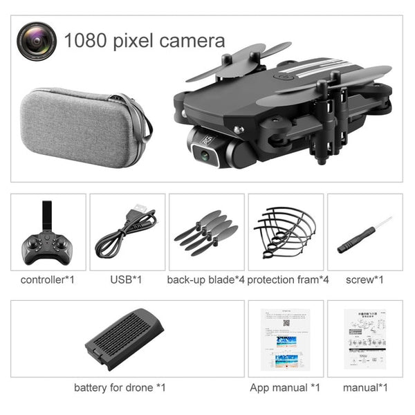 XKJ 2020 New Mini Drone 4K 1080P HD Camera WiFi Fpv Air Pressure Altitude Hold Black And Gray Foldable Quadcopter RC Dron Toy