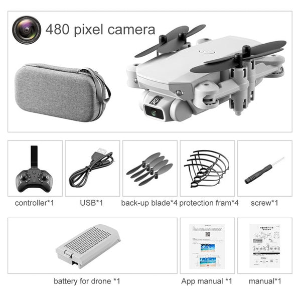 XKJ 2020 New Mini Drone 4K 1080P HD Camera WiFi Fpv Air Pressure Altitude Hold Black And Gray Foldable Quadcopter RC Dron Toy